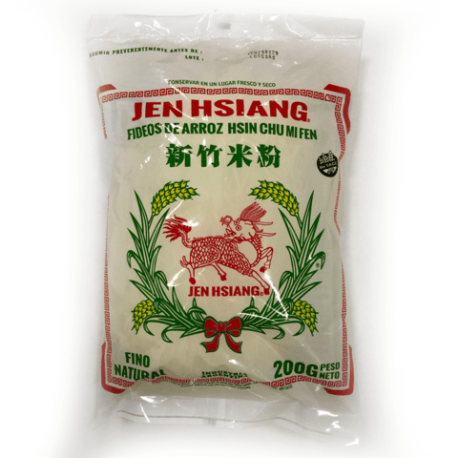 FIDEO DE ARROZ NATURAL FINO JEN HSIANG X 200 GR FUSHENG