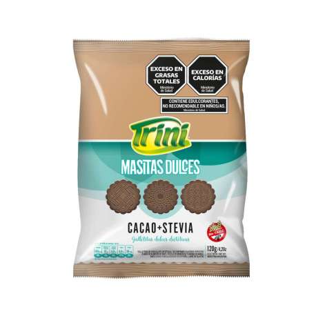 GALLETITAS - MASITAS DE CACAO + STEVIA X 120 GRS. TRINI