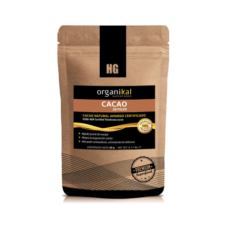 CACAO EN POLVO NATURAL X 50 GR ORGANIKAL