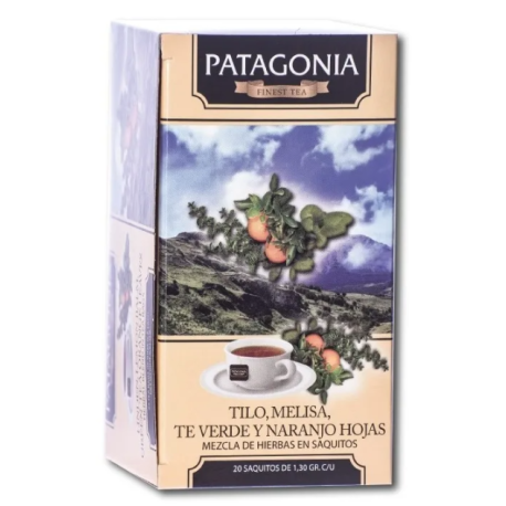 TE DE TILO, MELISA,TE VERDE Y NARANJO HOJAS SAQUITOS PATAGONIA
