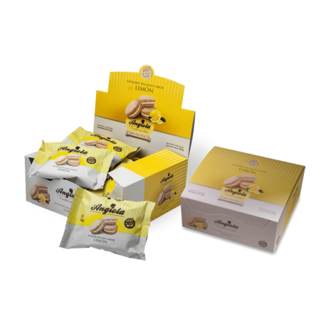 ALFAJOR DE MOUSSE LIMON X 12 UNID ANGIOLA