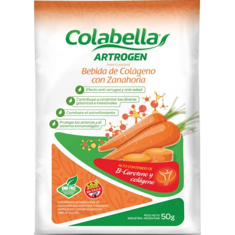 ARTROGEN BEBIDA DE COLAGENO C/ZANAHORIA + BETACAROTENO X 50 GR COLABELLA