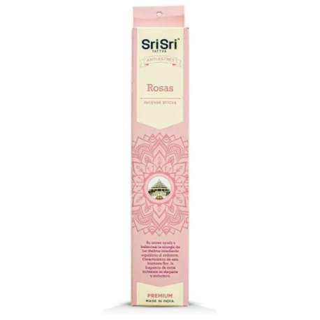 SAHUMERIO ROSAS PREMIUM 20 GR X 12 PALILLOS SRI SRI TATTVA