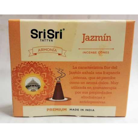 SAHUMERIO PREMIUM JAZMIN CONOS X 25 GR SRI SRI TATTVA