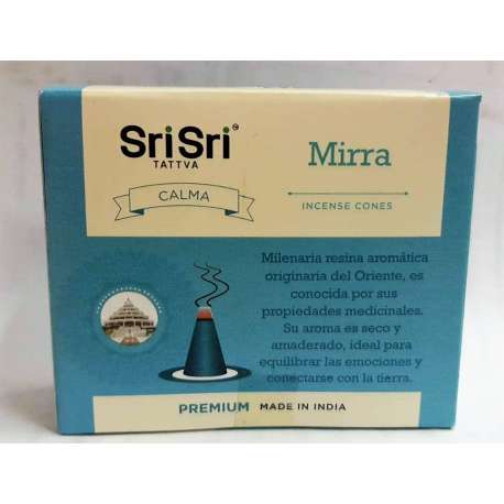 SAHUMERIO PREMIUM MIRRA CONOS X 25 GR SRI SRI TATTVA