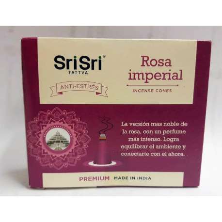 SAHUMERIO PREMIUM ROSA IMPERIAL  CONOS X 25 GR SRI SRI TATTVA