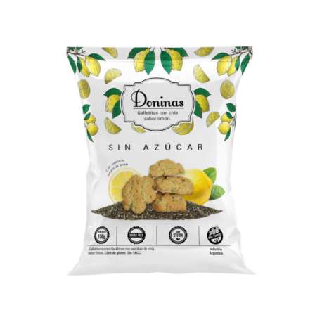 GALLETITAS LIMON SIN AZUCAR X 150 GR DONINAS