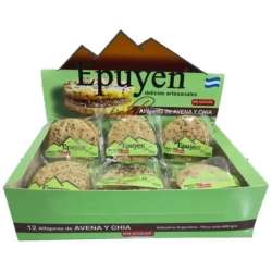 ALFAJOR AVENA + CHIA CON STEVIA X 12 UNIDADES. EPUYEN