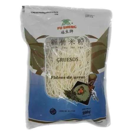 FIDEO DE ARROZ SABOR  NATURAL GRUESO X 200 GRS. FUSHENG
