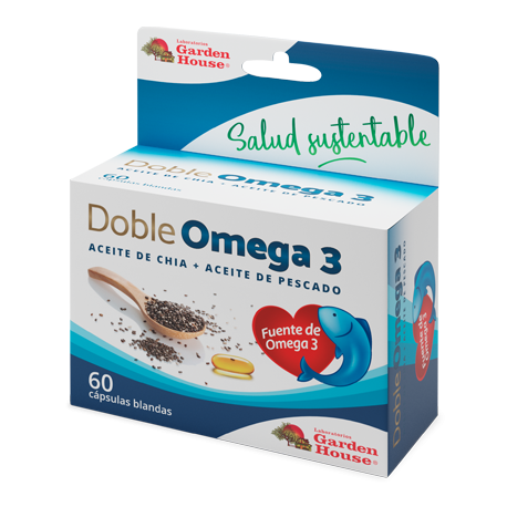 DOBLE OMEGA 3 (AC. CHIA + AC. PESCADO) X 60 CAPS GARDEN HOUSE