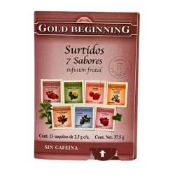 TE SURTIDOS DE 7 SABORES X 15 SAQ. GOLD BEGINNING