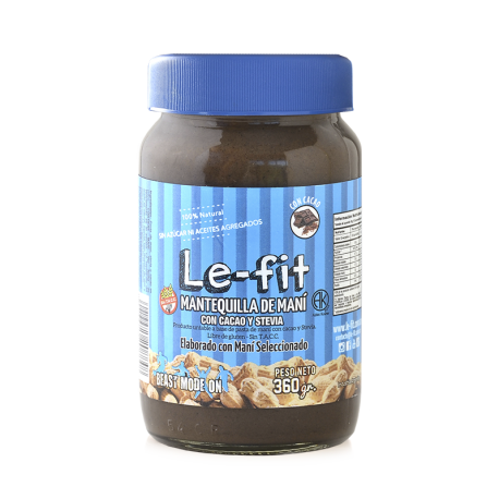 MANTEQUILLA DE MANI CON CHOCOLATE X 380 GR LE-FIT