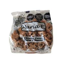 GALLETITAS CIRUELAS, PASAS, PERAS Y NUECES SIN AZUCAR X 195 GR. MARIA E