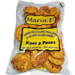 GALLETITAS NUEZ Y PASAS CON AZUCAR X 215 GR MARIA E