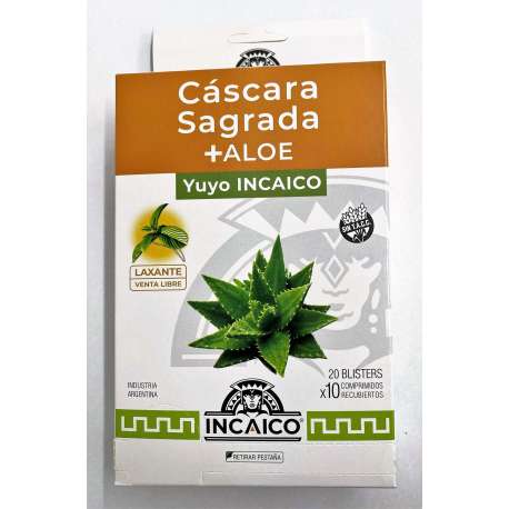 CASCARA SAGRADA + ALOE BLISTER X 20 YUYO INCAICO