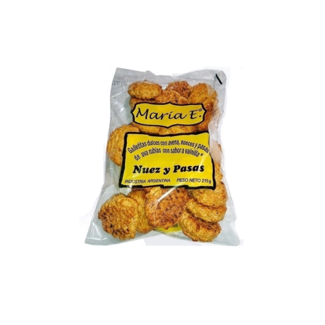 GALLETITAS NUEZ Y PASAS CON AZUCAR X 215 GR MARIA E