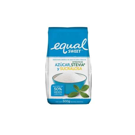 EQUALSWEET AZUCAR C/STEVIA Y SUCRALOSA  X 500 GR SAN SERVICE
