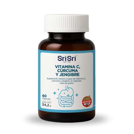 VIT C,CURCUMA Y JENGIBRE X 60 CAPS SRI SRI TATTVA