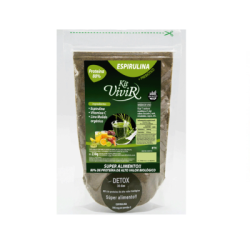 ESPIRULINA + PREBIOTICO. PROTEINA 80 % BOLSA X 230 GR. KIT VIVIR