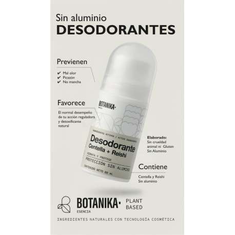 Desodorante Roll On Sin Aluminio Con Centella + Reshi X 60 ML.
