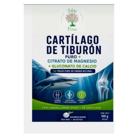CARTÍLAGO DE TIBURÓN+ CITRATO DE MAGNESIO+ GLUCONATO CALCIO  X 100 GR SALUTIS VITAE