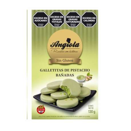 GALLETITAS BAÑADAS CHOCO.SABOR PISTACHO X 130 GR ANGIOLA