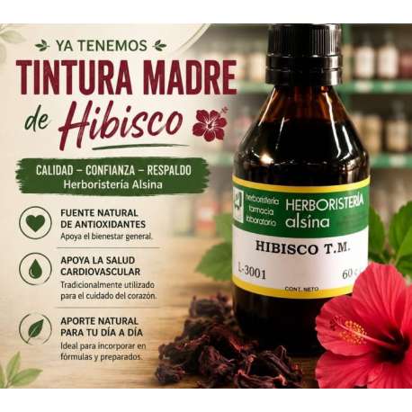 TINTURA MADRE  HIBISCO X 60 CC. HERBORISTERIA ALSINA