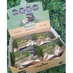 ALFAJOR DE PISTACHO BAÑADOS CAJA X 12 UNID. ANGIOLA.