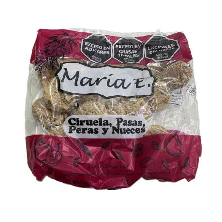 GALLETITAS CIRUELAS, PASAS, PERAS Y NUECES SIN AZUCAR X 195 GR. MARIA E